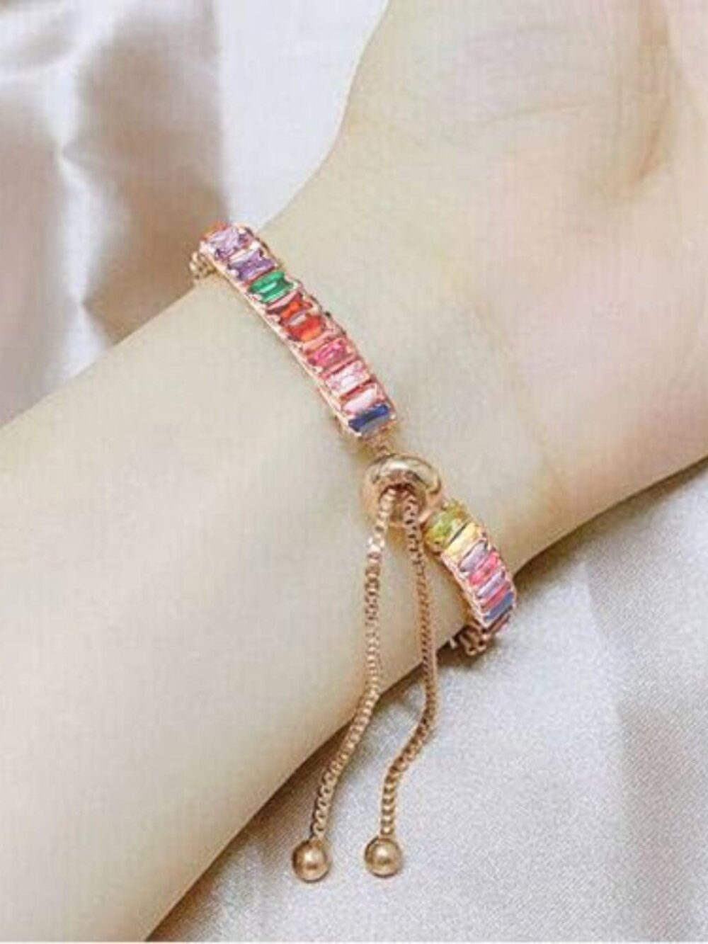 Fashion Charm Tennis Bracelet for Women Crystal Zircon Jewelry Adjustable Gold